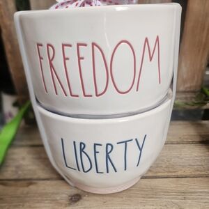 Rae Dunn patriotic Freedom Liberty icecream bowls